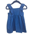 Baby Girls Blue Eyelet Ruffle Sleeveless Dress- Size 6 months