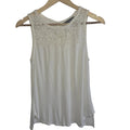 Street wear Ivory Lace Yoke Sleeveless Blouse