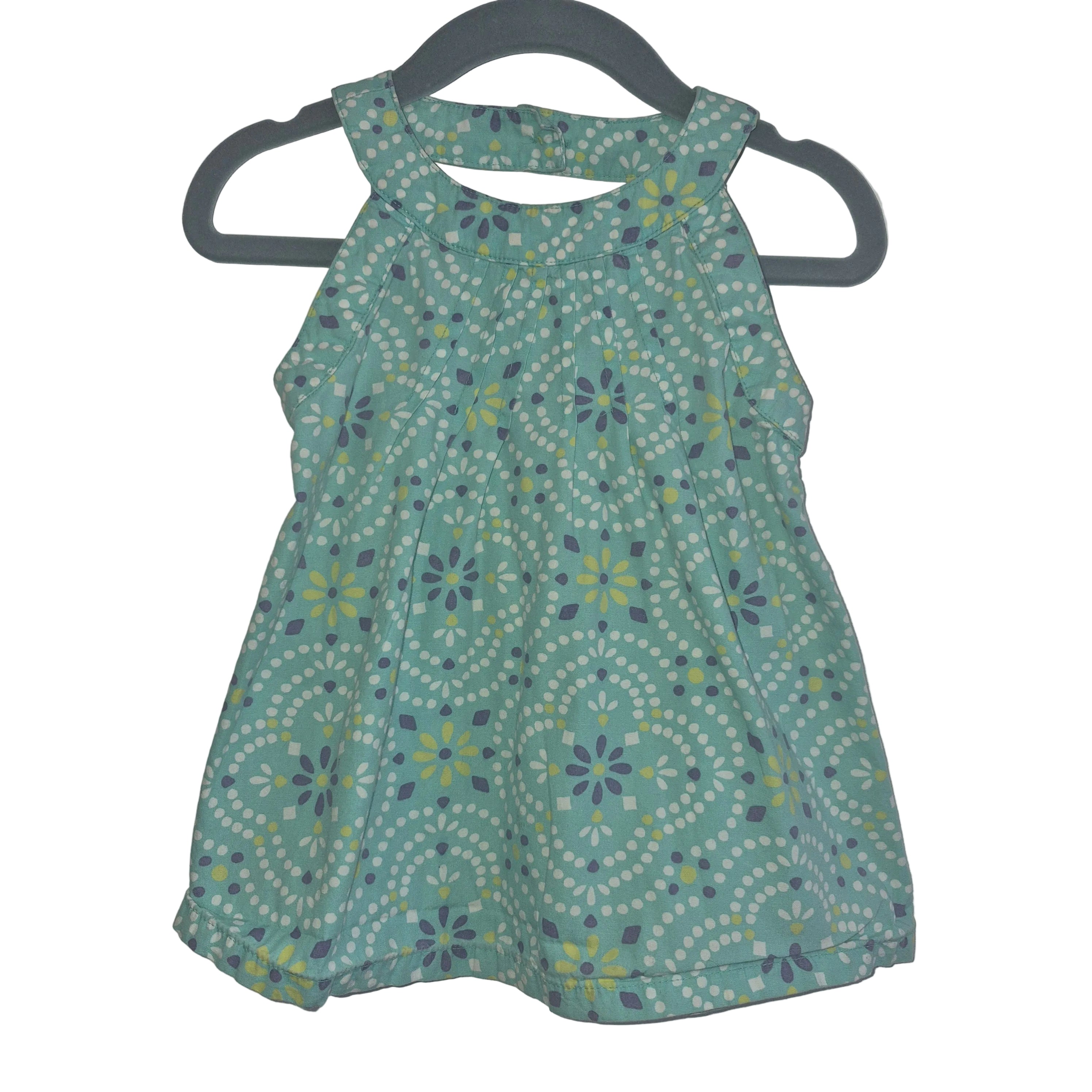 Gymboree Aqua Floral Sleeveless Summer Dress - Size 18-24 months