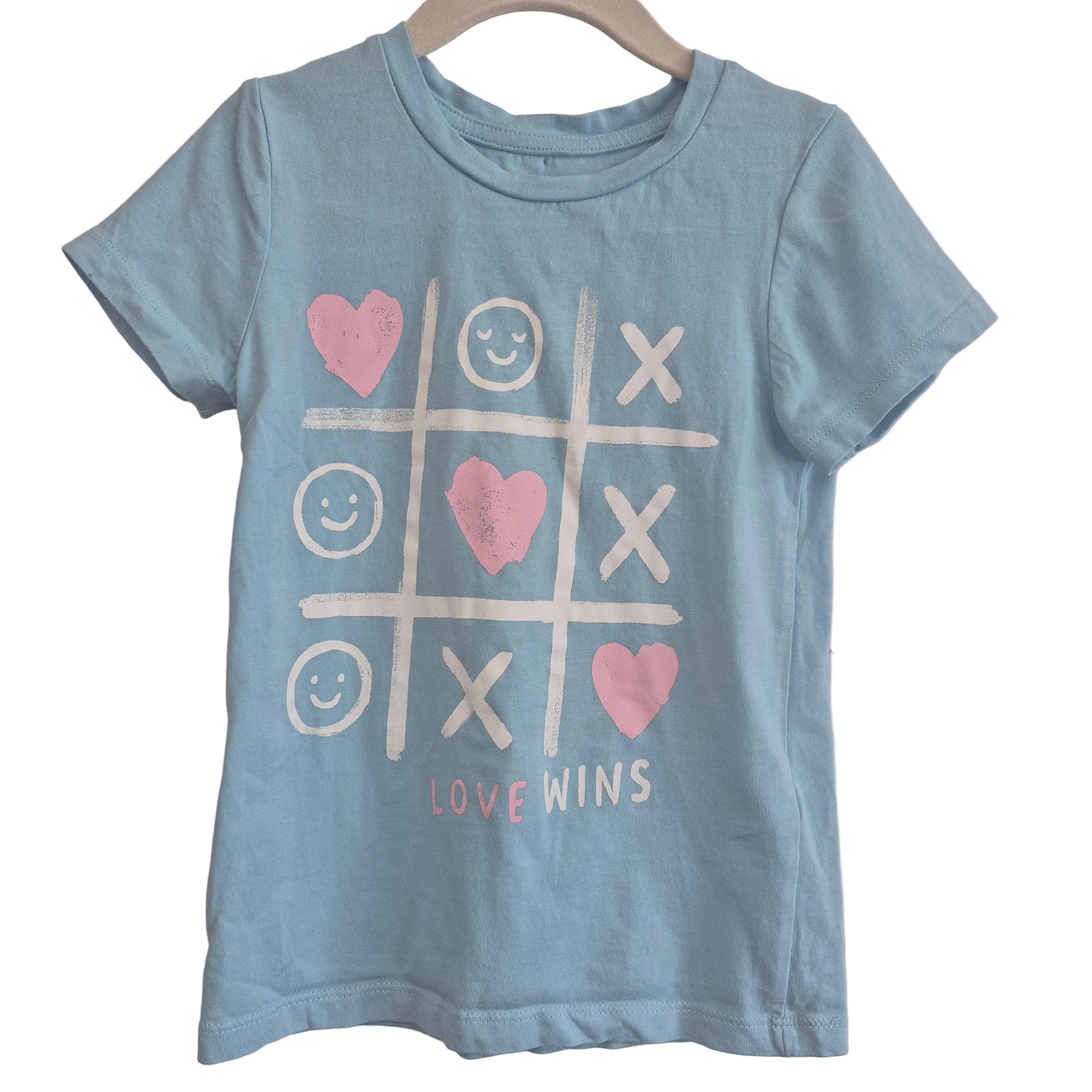 "Love Wins" Tic-Tac-Toe Graphic T-Shirt – Size 5