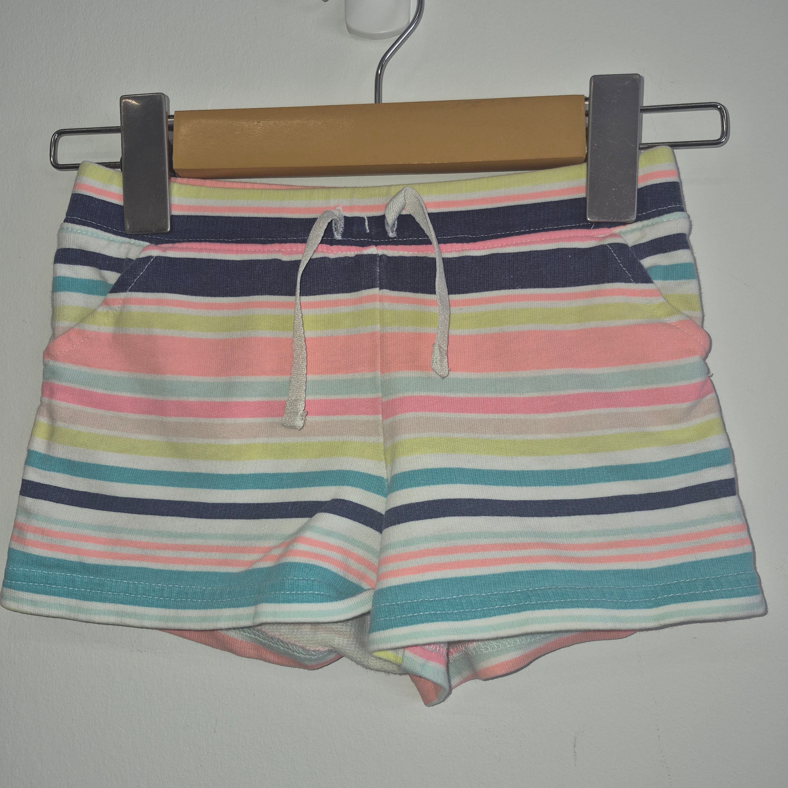 Carter's Pastel Striped Drawstring Shorts- Size 4T