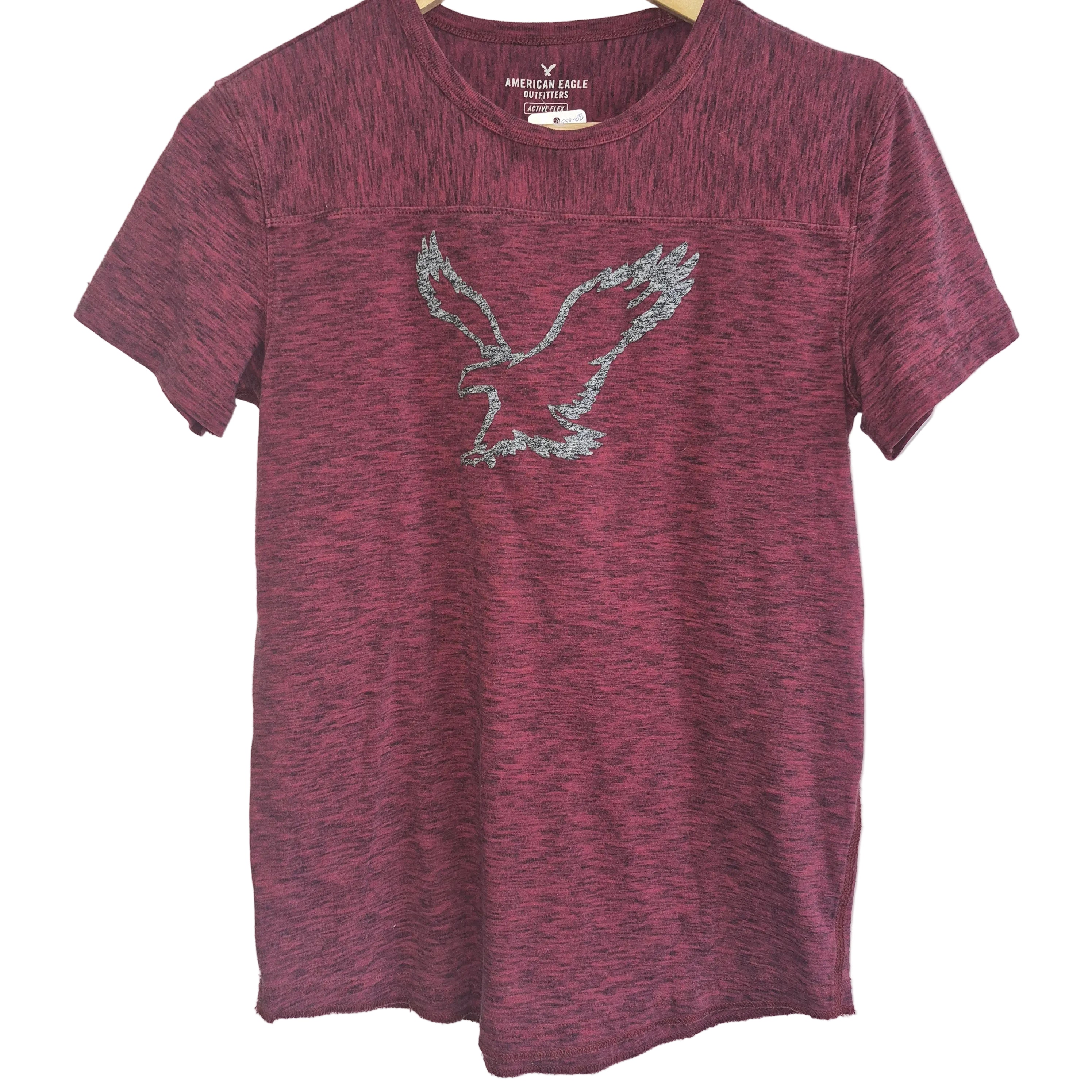 American Eagle Active  Burgundy Performance T-Shirt – Size XS