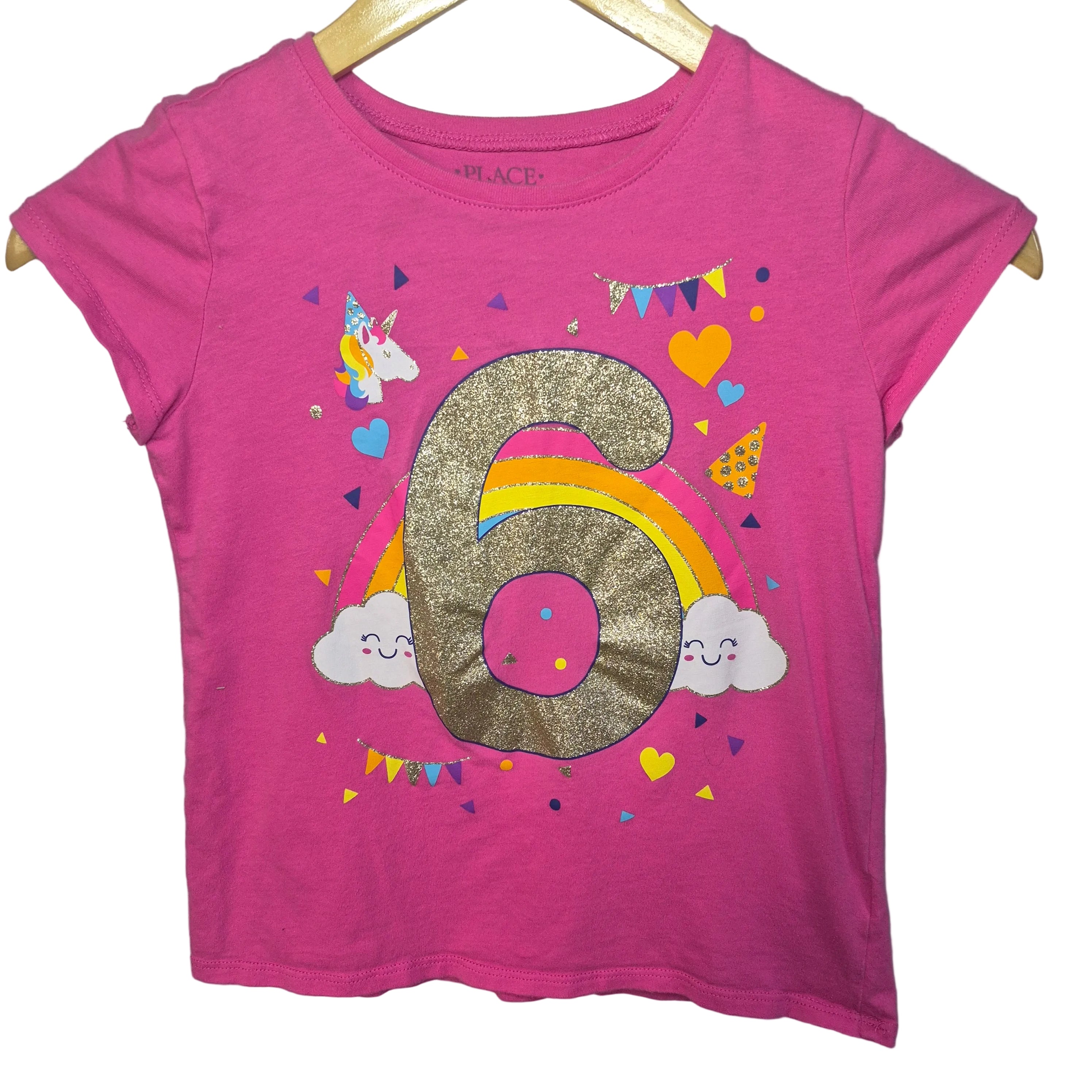 The Children's Place Girls 6th Birthday Unicorn T-Shirt Size 7/8