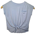 Girls Light Blue Tie-Front Pocket Tee | Short Sleeve Top Size  6X
