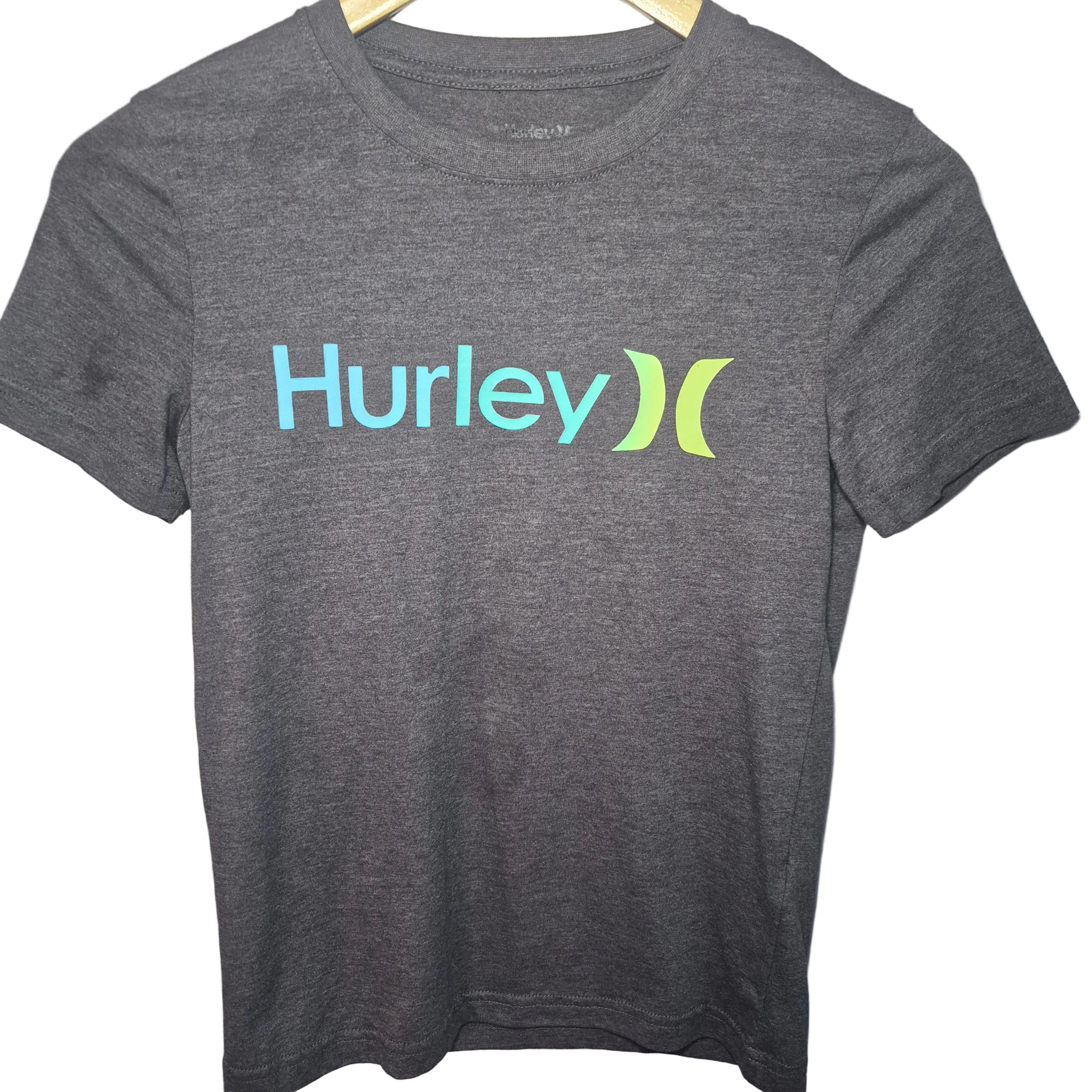 Hurley Grey Logo T-Shirt | Youth Short Sleeve Tee Size 7/8