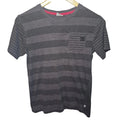 DC Shoes Grey Striped Pocket T-Shirt | Youth Graphic Tee Size 10/12
