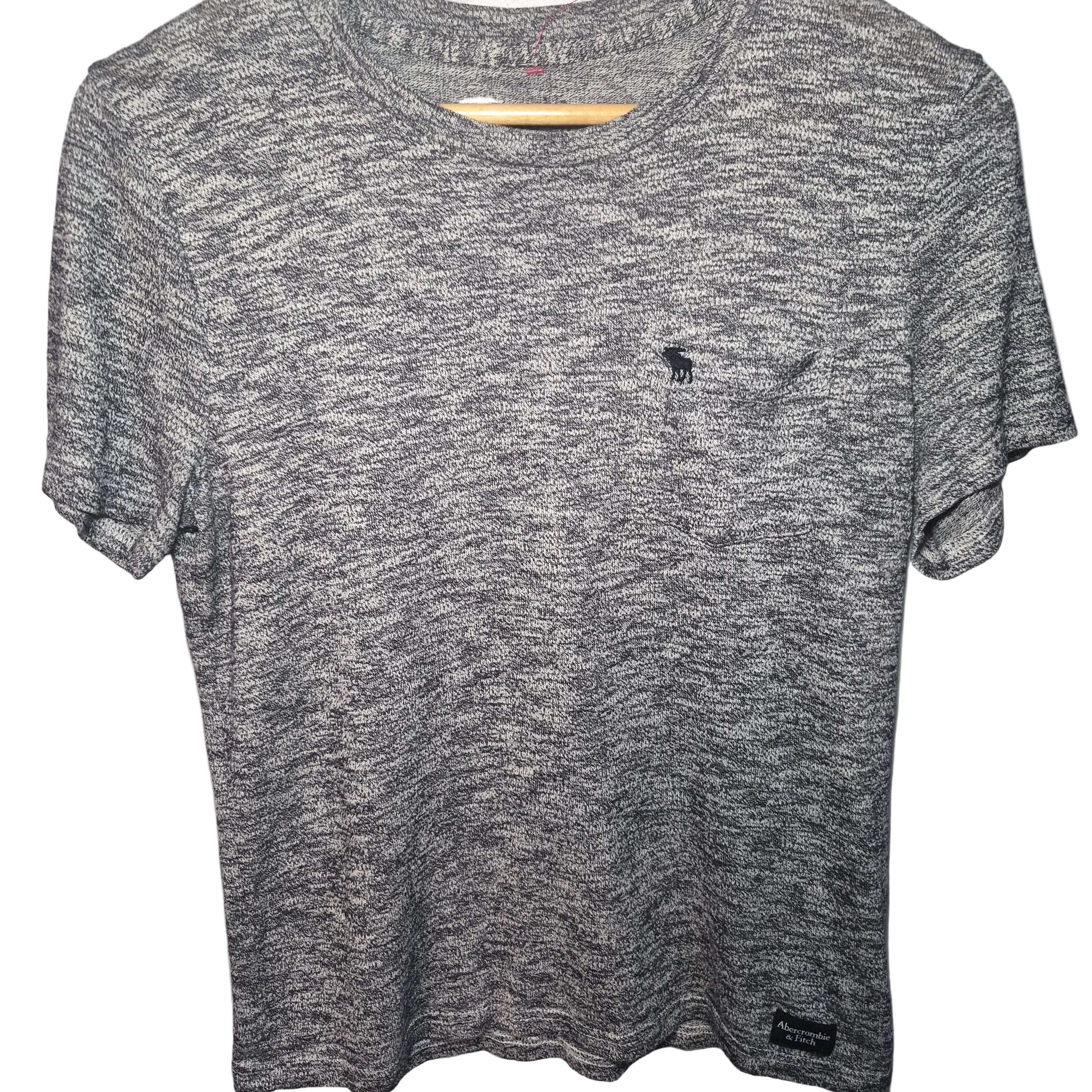 Abercrombie & Fitch Marled Grey Pocket T-Shirt | Youth Tee Size 15/16