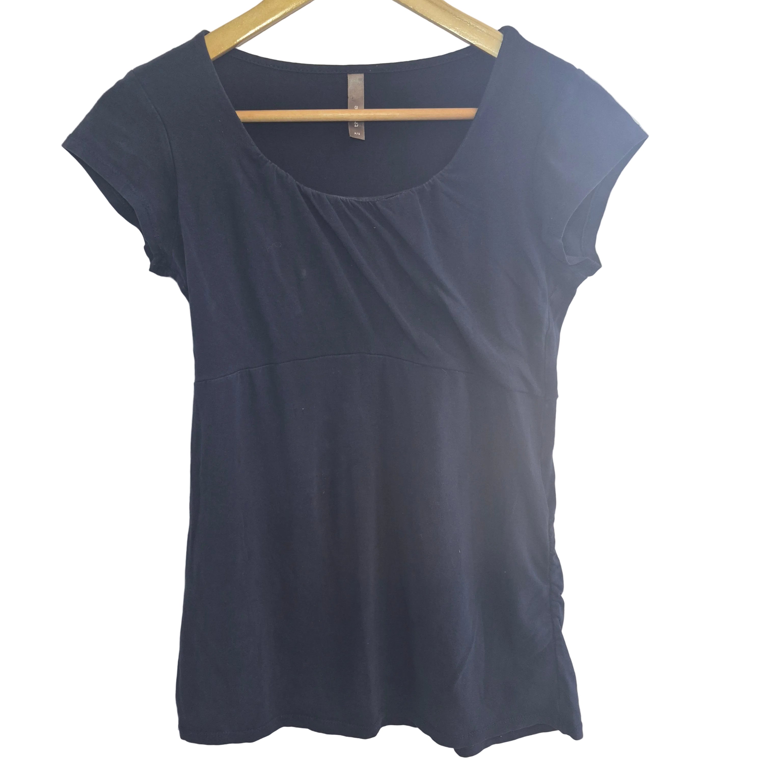 Women's Thyme Navy Maternity Short Sleeve Top - Size Small