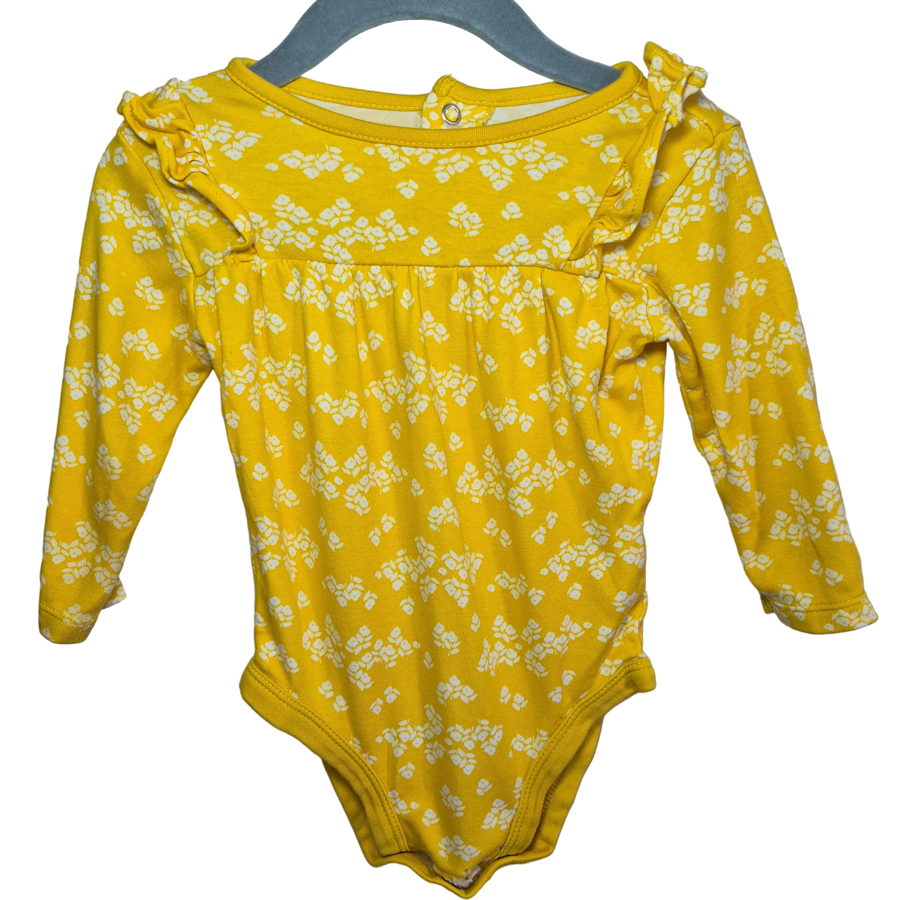 Baby Girls Yellow Floral Long Sleeve Bodysuit 3-6 Months