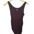 Old Navy Maternity Ribbed Tank Top | Burgundy Sleeveless Basic Size Medium