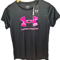 Under Armour Girls HeatGear Graphic Performance T-Shirt – Black/Pink | Youth XL