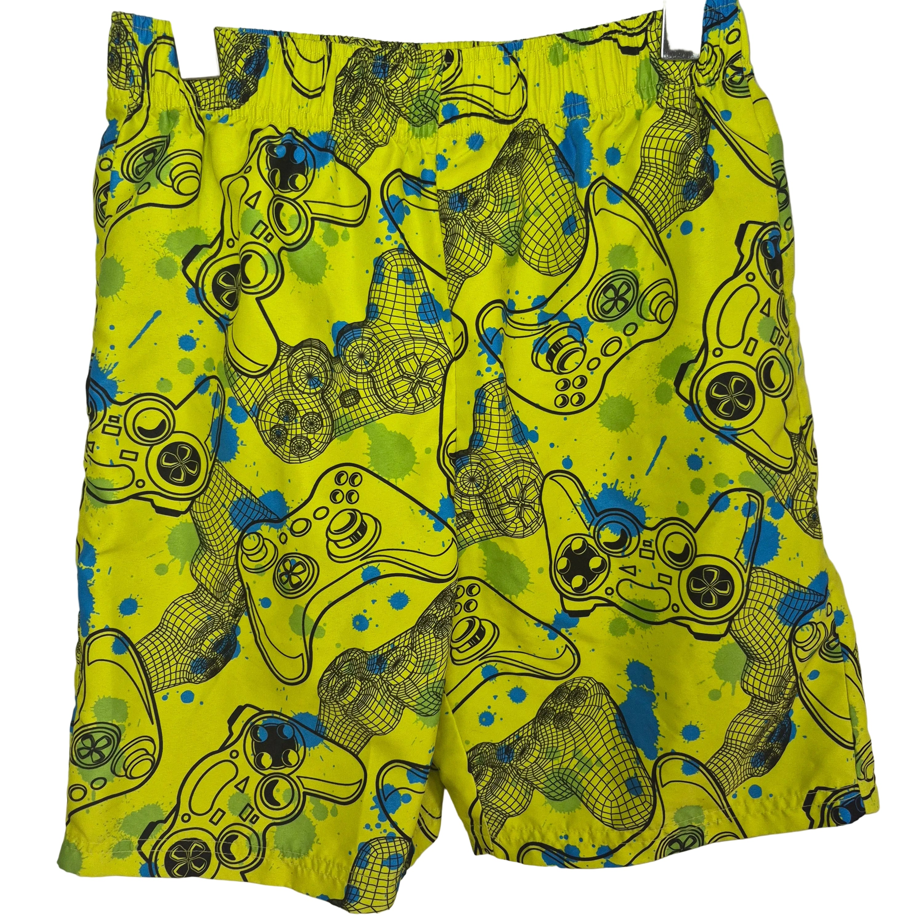 ids Gamer Print Shorts – Lime Green Controller Print-Size Lg(12-14)