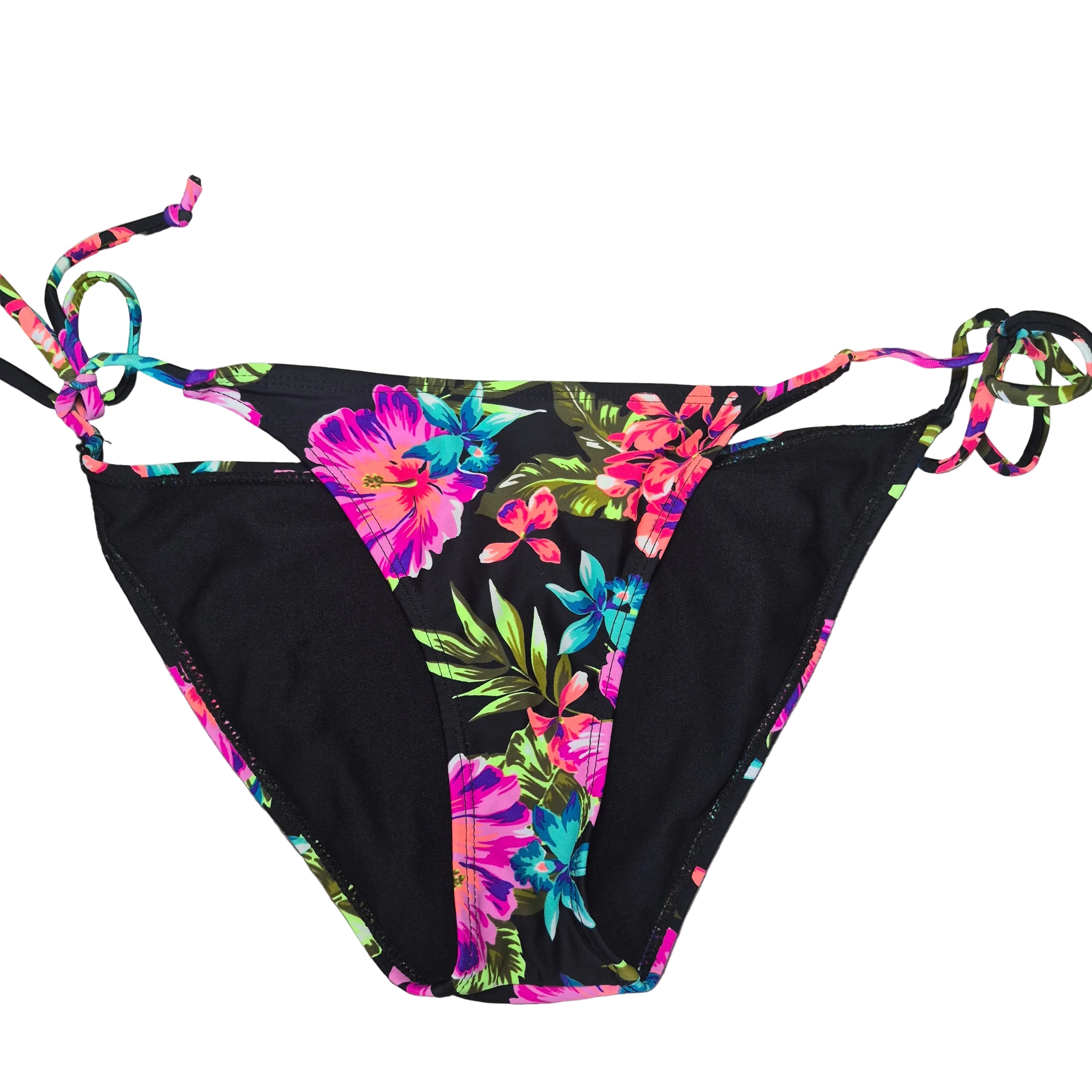 Ardene basics Tropical Floral Side-Tie Bikini Bottoms - Size Small