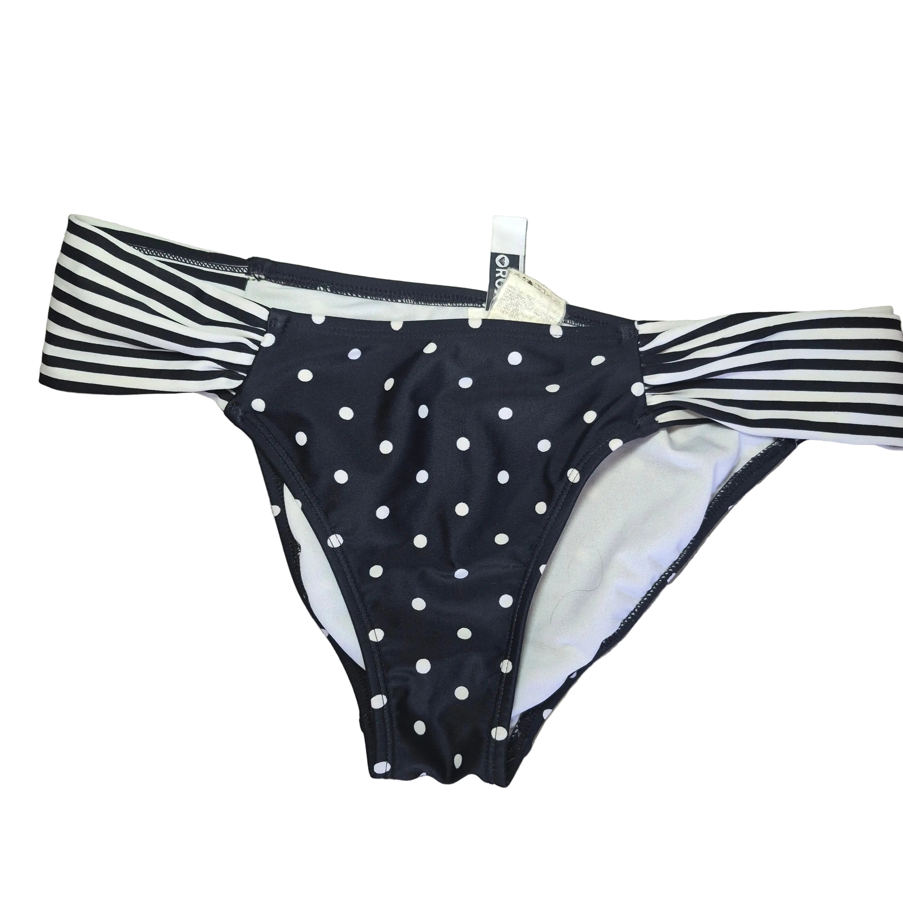 Black & White Roxy Mixed-Print Bikini Bottoms - Size Medium