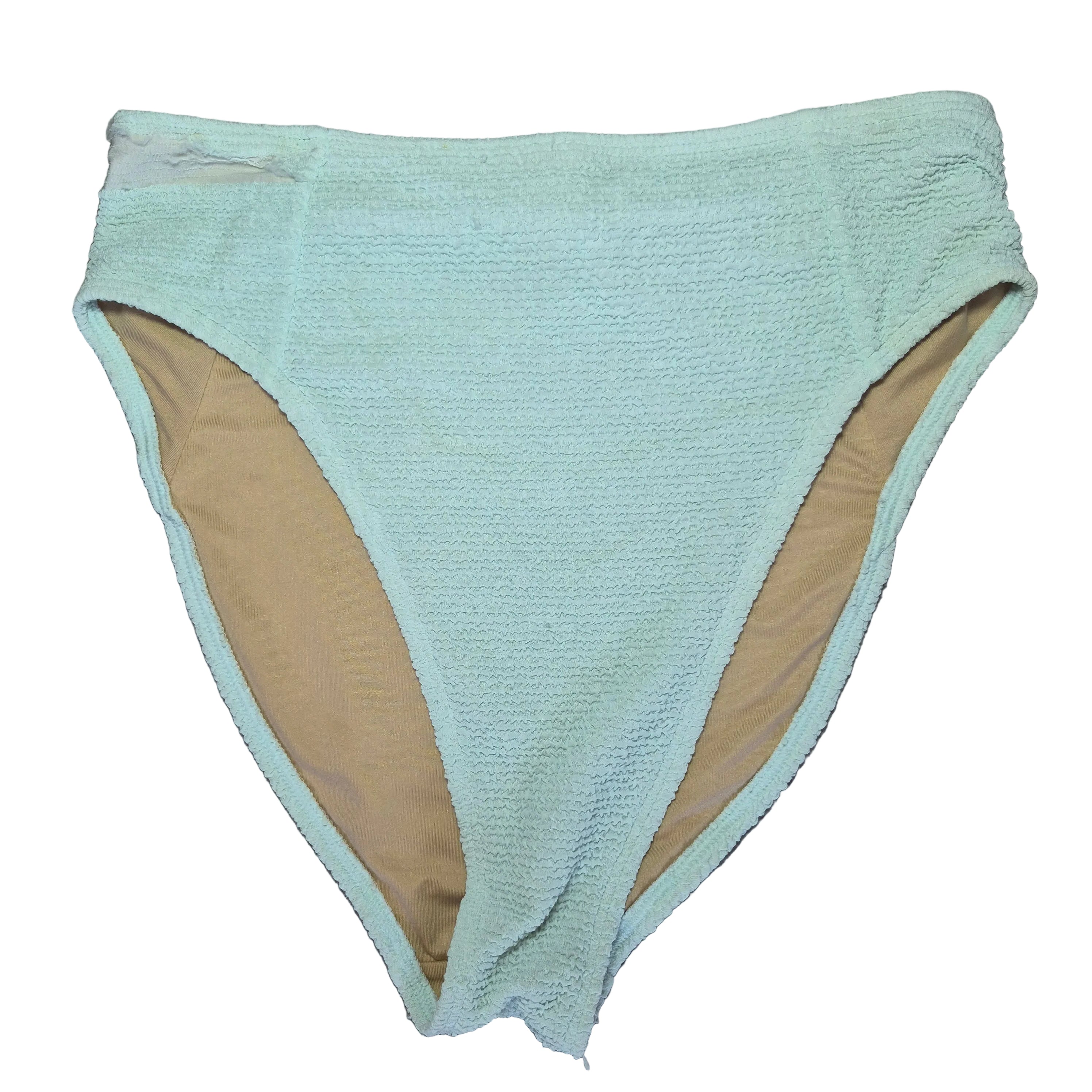 Mint Textured High Old Navy Waisted Bikini Bottoms - Size Small