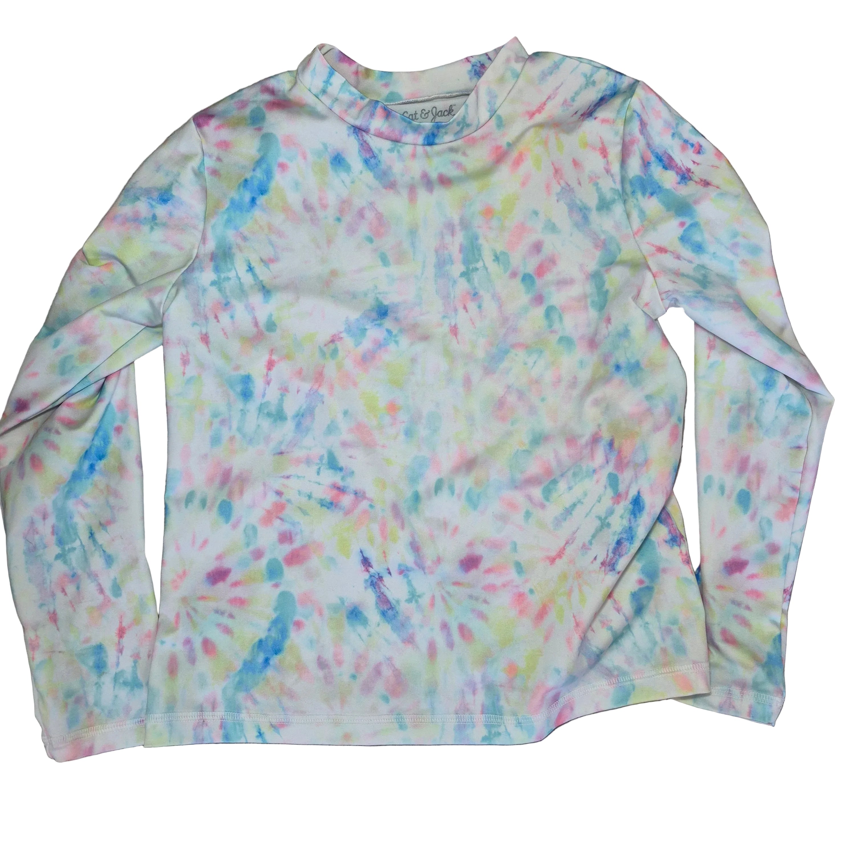 Cat & Jack Pastel Tie-Dye Rash Guard - Size Large