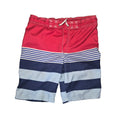 Carters Red & Navy Striped Board Shorts -Size 7