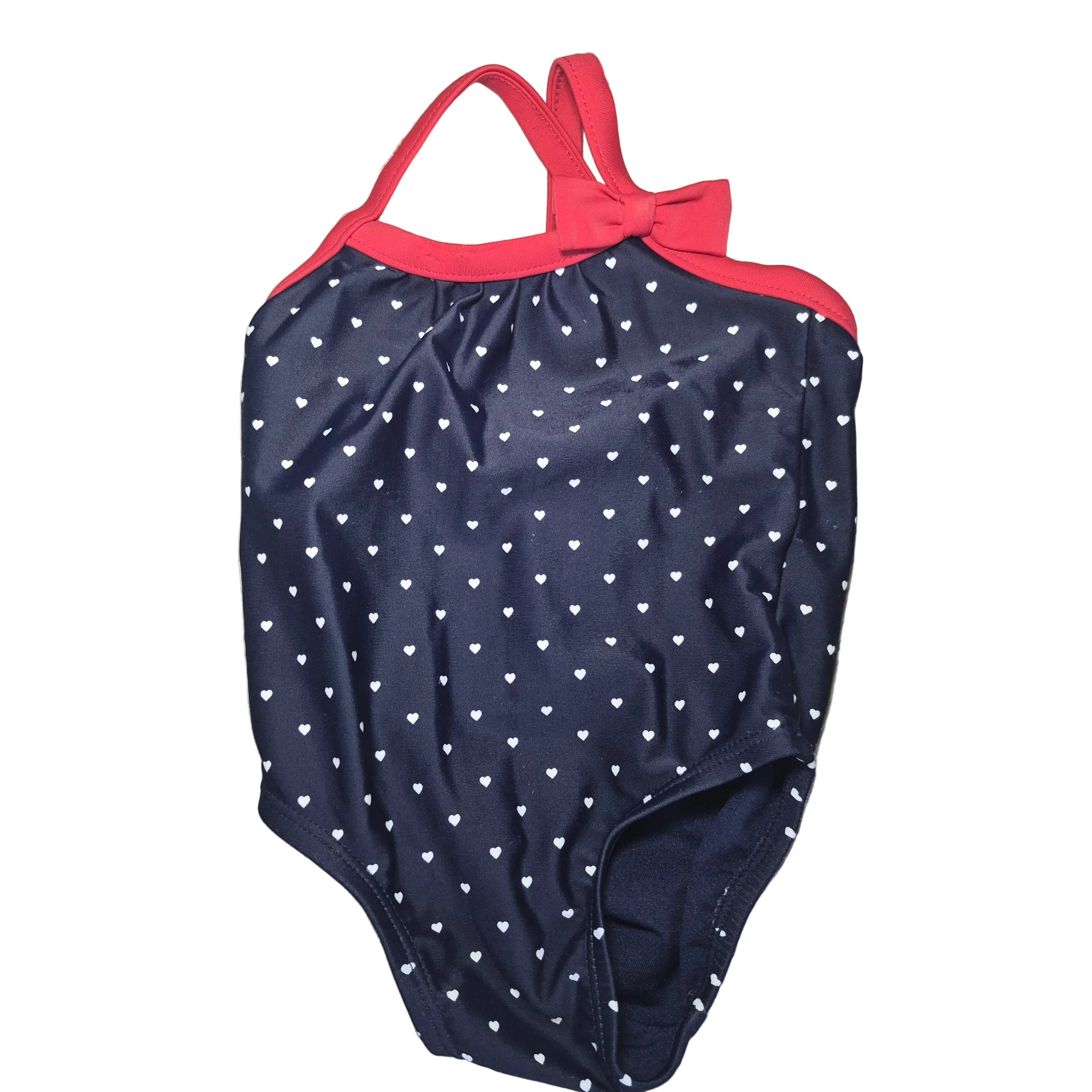 Baby Gap Navy Heart-Print Halter Swimsuit - Size 0/6 Months