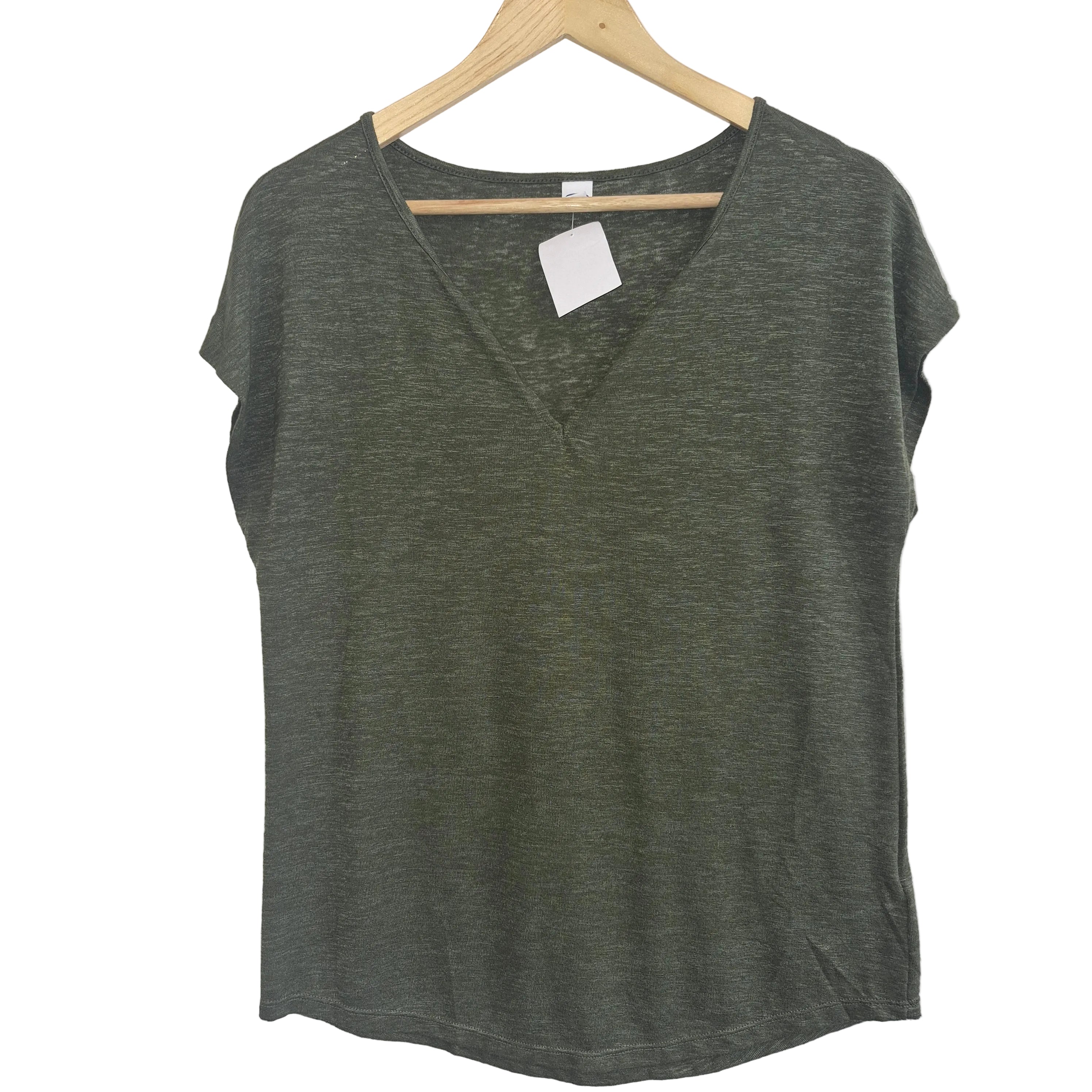 Old Navy Olive Green V-Neck Tee- Size Small