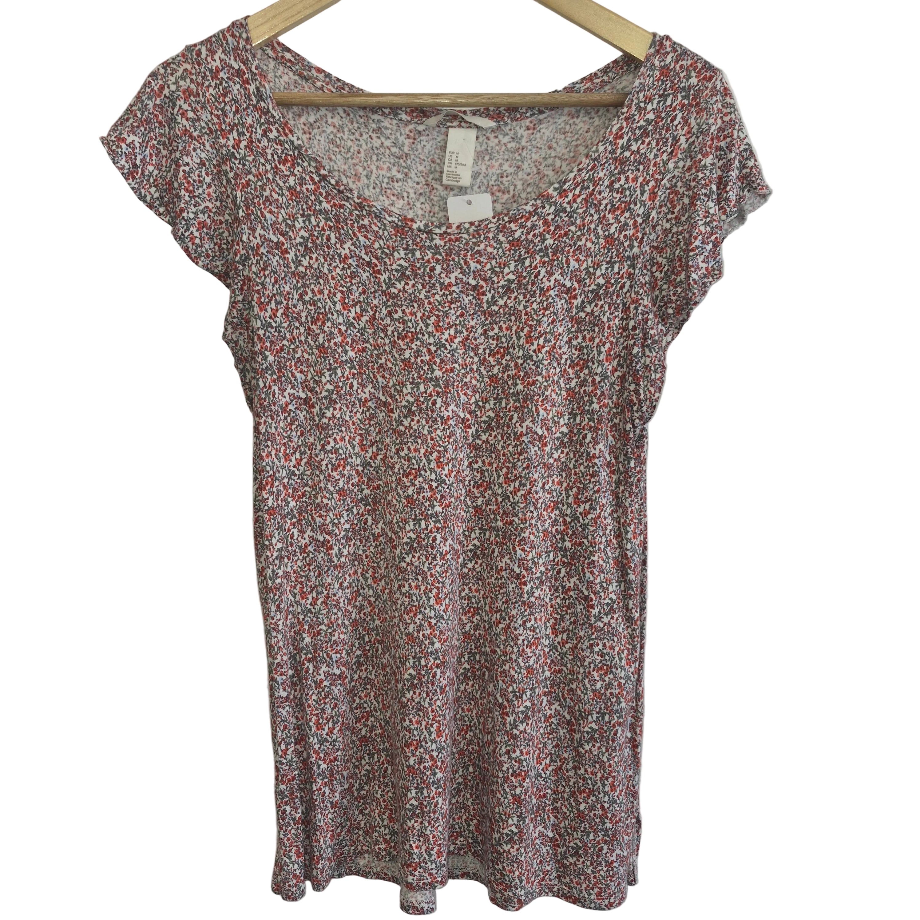 H&M Floral Short Sleeve Top – Women's Size M