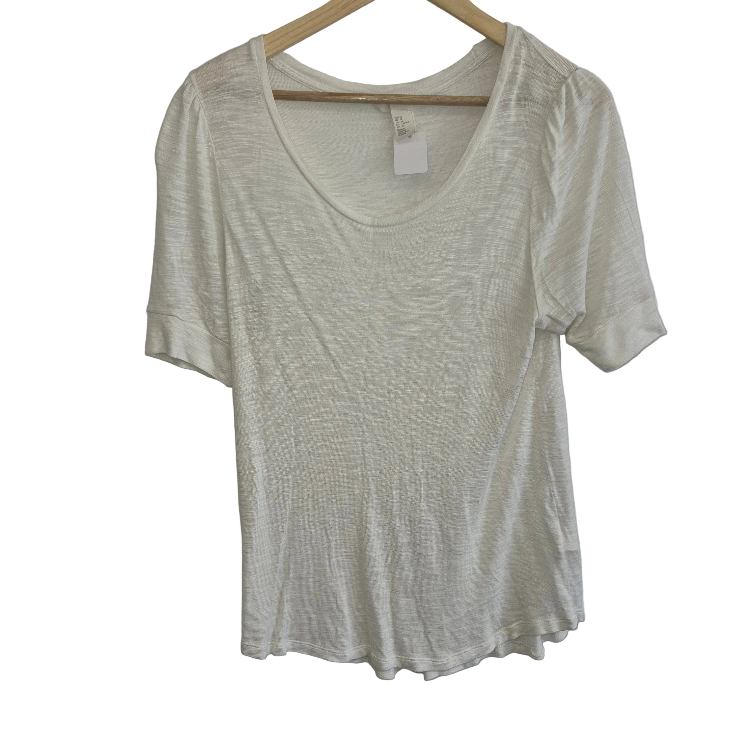 Women's Ivory Scoop Neck Tee-Size 10